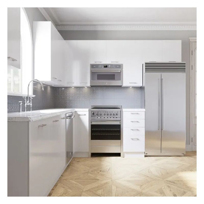 Facile à nettoyer fonctionnalité couleur personnalisée armoires de cuisine de style moderne pour appartement