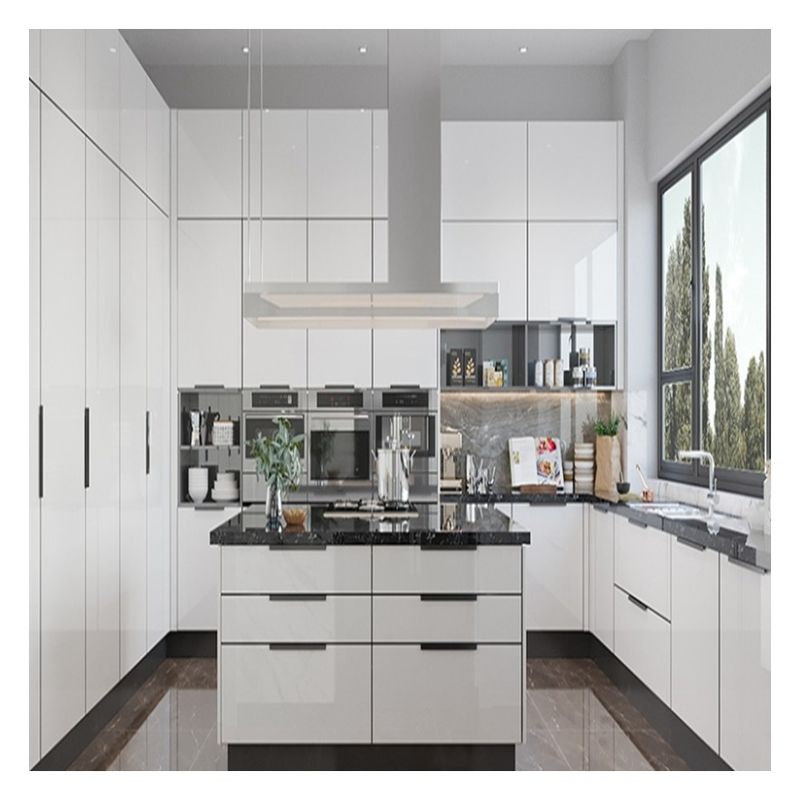 Facile à nettoyer fonctionnalité couleur personnalisée armoires de cuisine de style moderne pour appartement