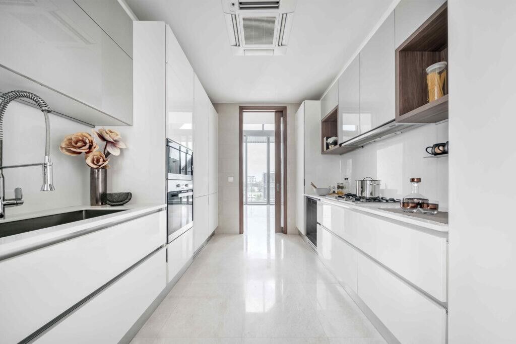 Armoires de cuisine australiennes de meubles verts brillants pour les clients modernes et les maisons