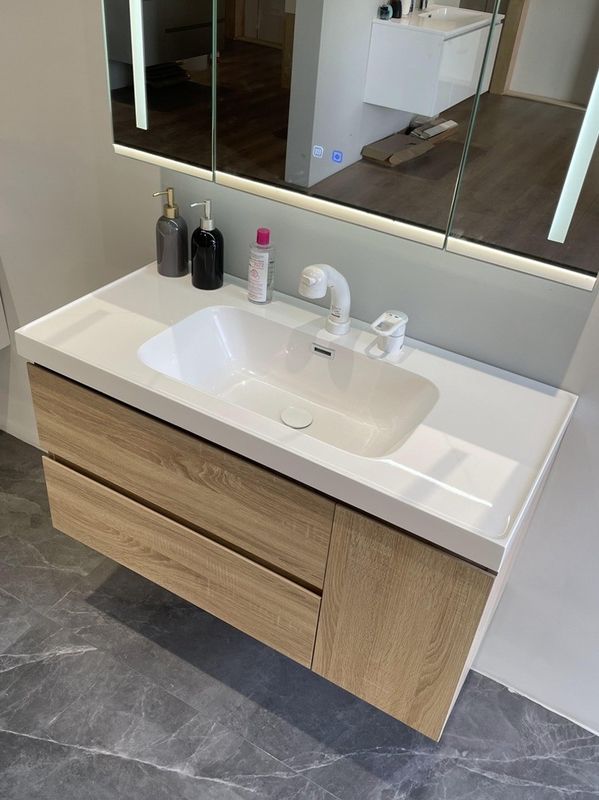 Hôtel salle de bains Rectangle mur monté vanité avec décoration de comptoir de pierre de quartz