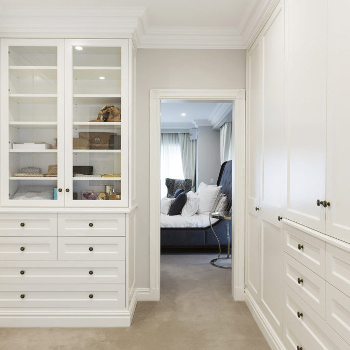 Meilleur Walk In Open Style Armoire blanche en bois stratifiée pour chambre à coucher chambre à coucher Luxe