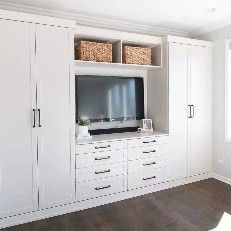 Meilleur Walk In Open Style Armoire blanche en bois stratifiée pour chambre à coucher chambre à coucher Luxe