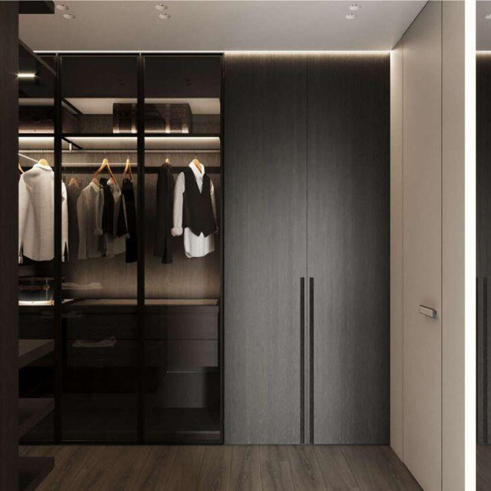Meilleur Walk In Open Style Armoire blanche en bois stratifiée pour chambre à coucher chambre à coucher Luxe