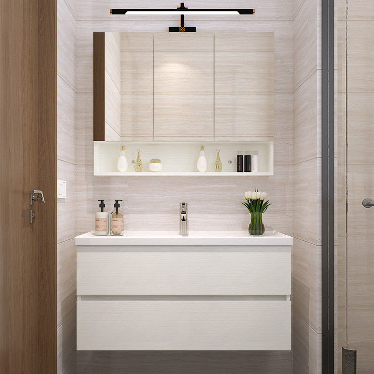 Moderne de style euro en bois massif salle de bains autonome Vanité avec PVC / vernis porte finition