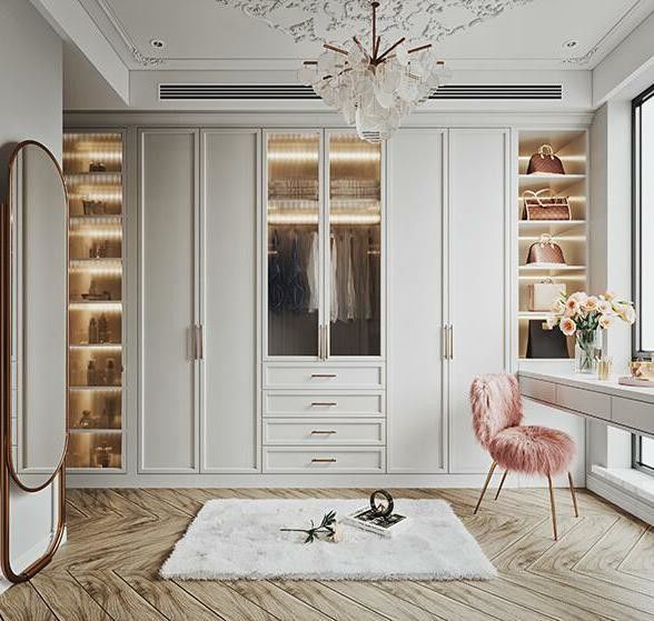 Armoire de conception en laminaire européen durable, sécurisé et personnalisable pour le stockage de la villa