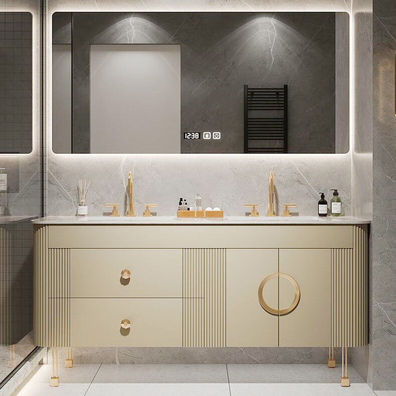 Matériau MR-MDF Autonomie Double évier Vanités de salle de bain flottantes modernes pour à bas prix