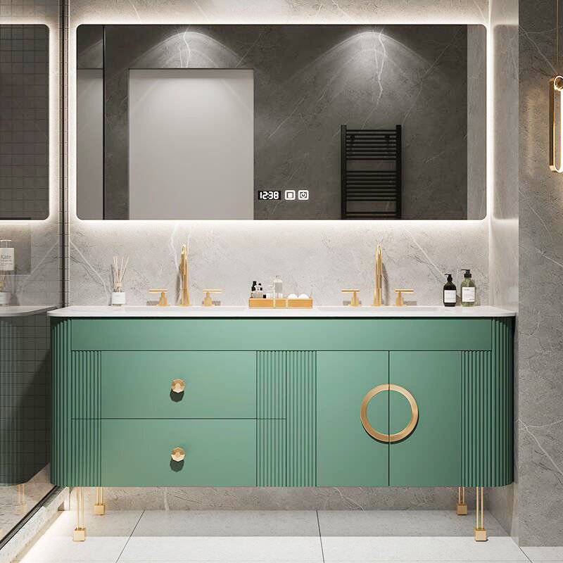 Matériau MR-MDF Autonomie Double évier Vanités de salle de bain flottantes modernes pour à bas prix