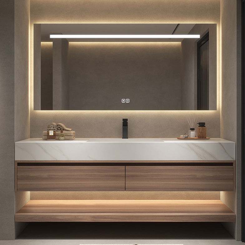 Matériau MR-MDF Autonomie Double évier Vanités de salle de bain flottantes modernes pour à bas prix