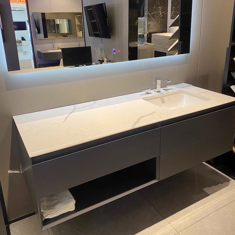 Moderne CAD / 3D Design murale montée double évier vanités de salle de bain pour le style américain