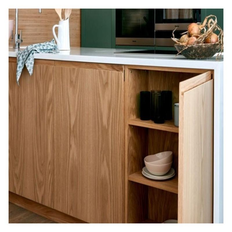 Moderne style Design de panneau plat armoires de cuisine placage placage de chêne pour votre maison moderne