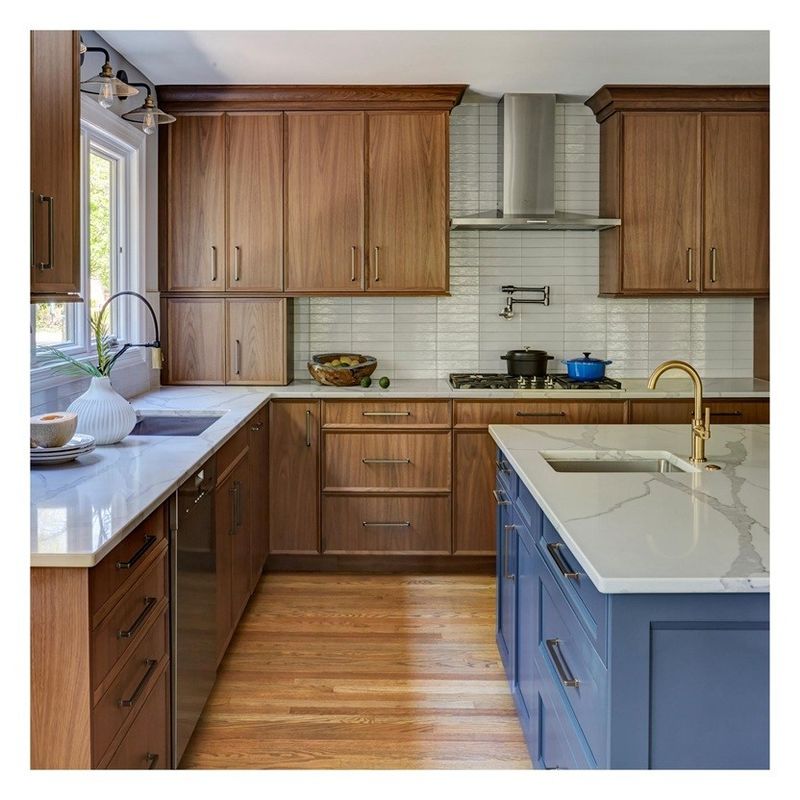 Moderne style Design de panneau plat armoires de cuisine placage placage de chêne pour votre maison moderne