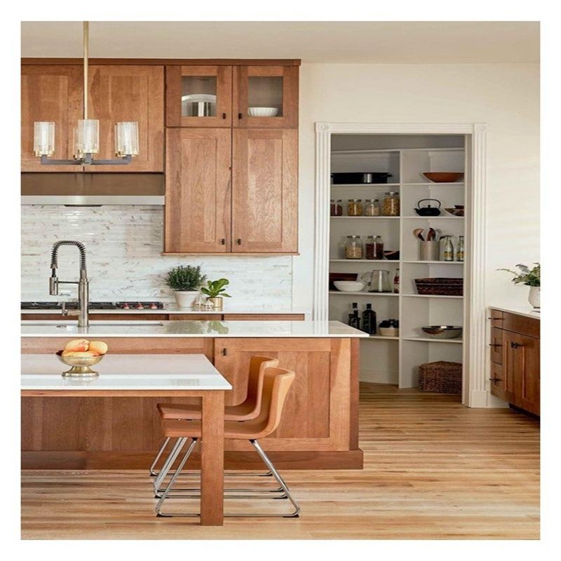 Moderne style Design de panneau plat armoires de cuisine placage placage de chêne pour votre maison moderne