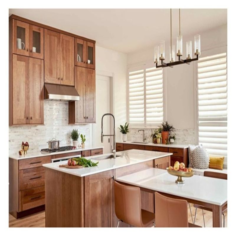 Moderne style Design de panneau plat armoires de cuisine placage placage de chêne pour votre maison moderne