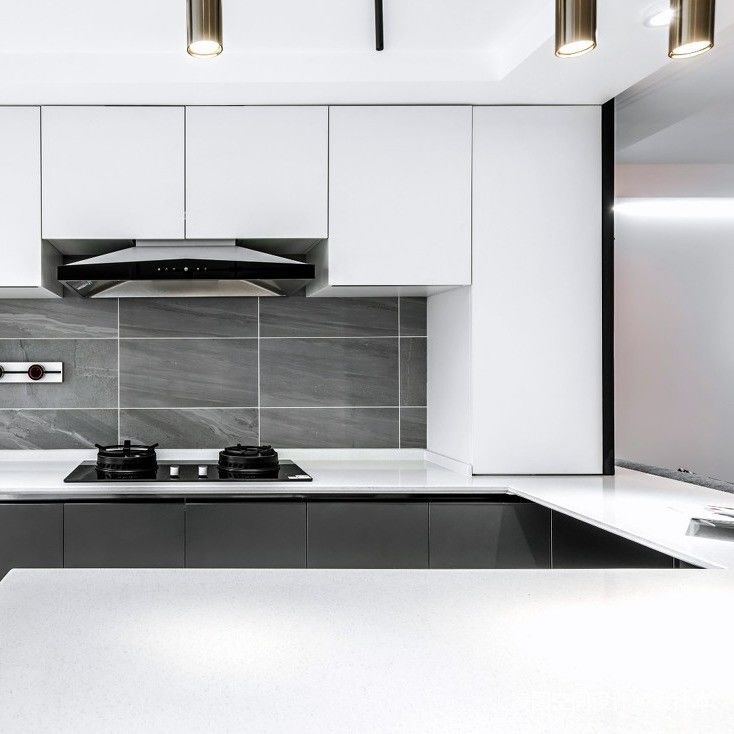Armoire en forme de U de style moderne Laque peinture Armoire de cuisine avec avantage durable