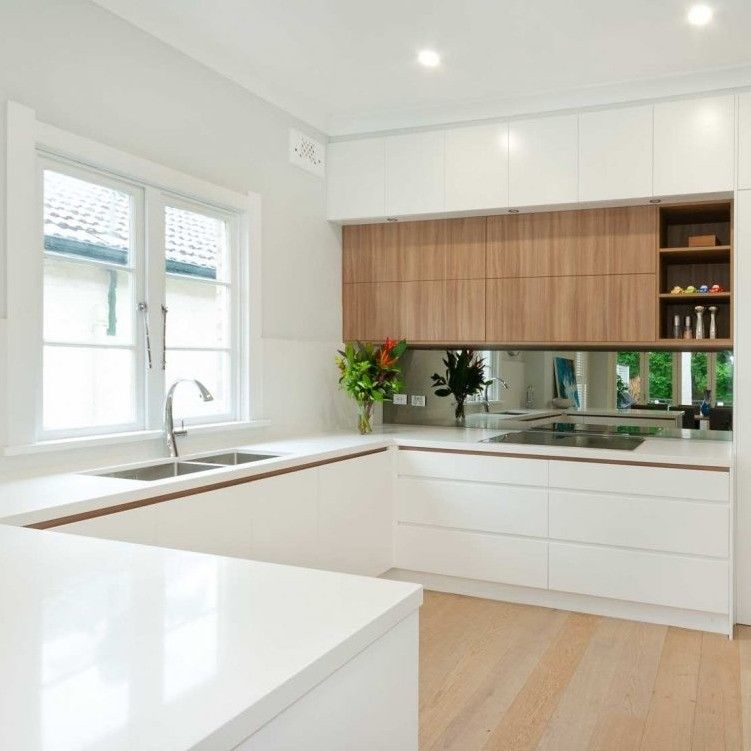 Armoires de cuisine modulaires personnalisées couleur de placage Laque en bois Ensemble de meubles de cuisine