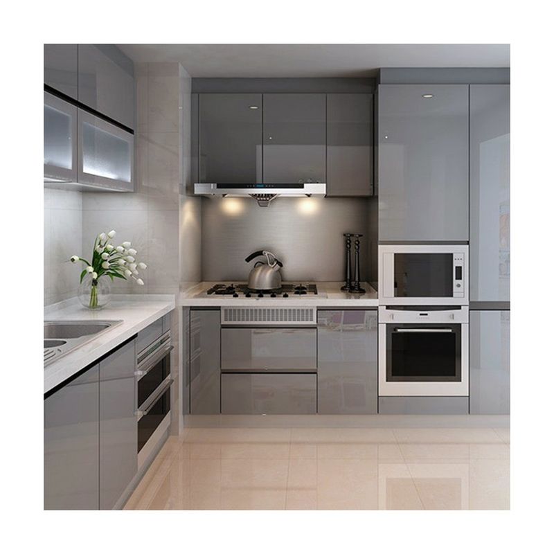 Melamine Corner Board Rotating Pull Out Petit armoire de panier noir pour les cuisines modulaires