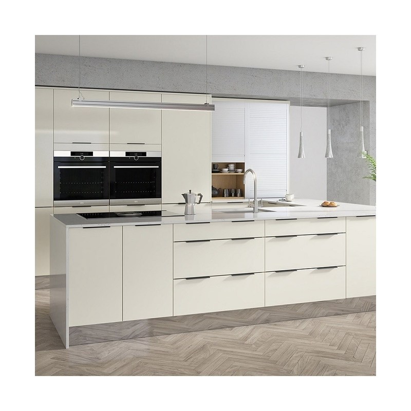 Armoires de cuisine personnalisées de couleur de placage pour le marché en design moderne