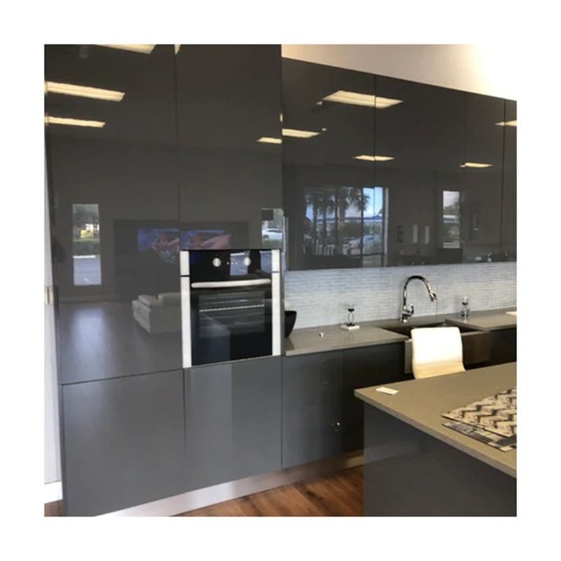 Armoire de cuisine en laque haute brillance avec style moderne personnalisé et panneau de porte acrylique