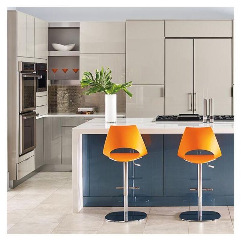 YALIG Shaker Blue Armoires de cuisine modulaires de couleur de placage personnalisée prêtes à être assemblées
