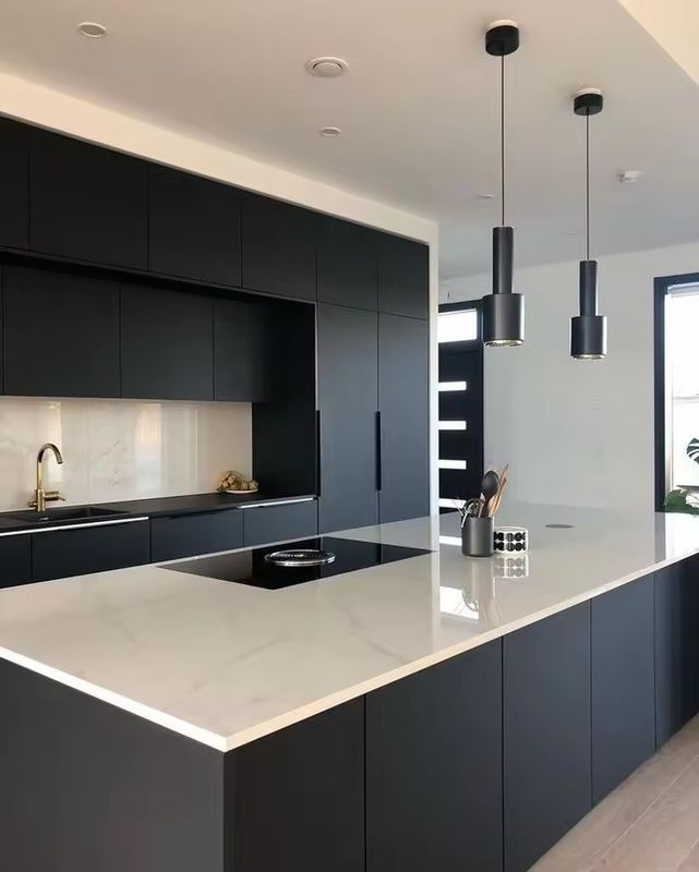 YALIG Shaker Blue Armoires de cuisine modulaires de couleur de placage personnalisée prêtes à être assemblées