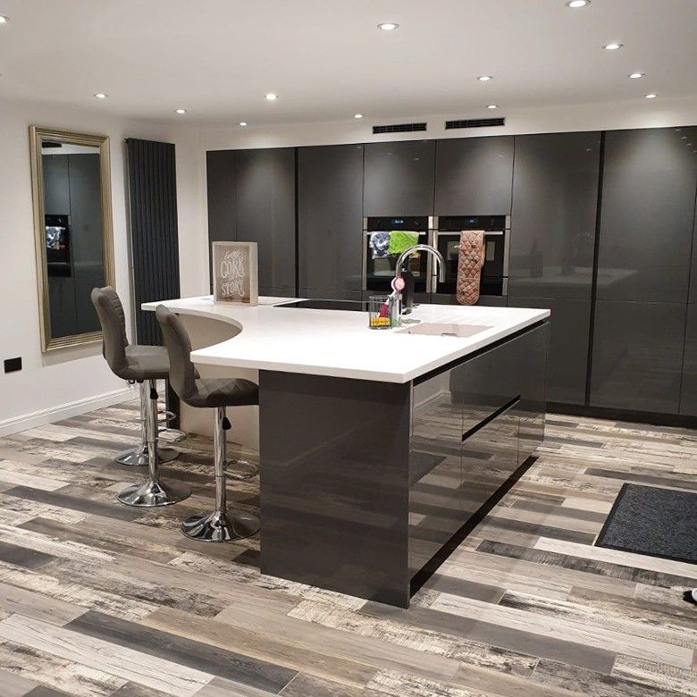 Carcasse en contreplaqué à laque brillante, armoire de cuisine moderne, incontournable pour votre maison