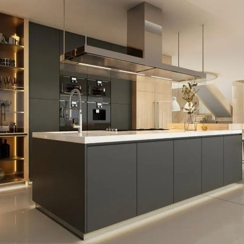 Armoire de garde-manger avec panneau de porte en bois massif en noir