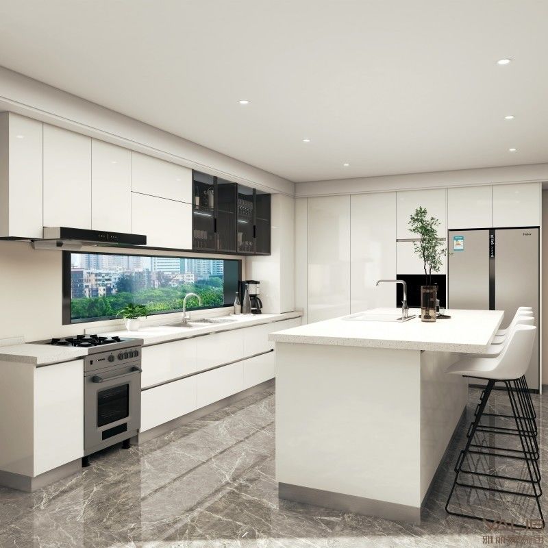 Complète tiroir à tirage au sort Pantry Armoire de cuisine blanche en MDF pour les meubles de cuisine