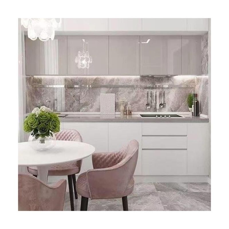 Armoire de cuisine à bord plat YALIG Malaisie Armoire de cuisine en PVC moderne pour les plats Durable