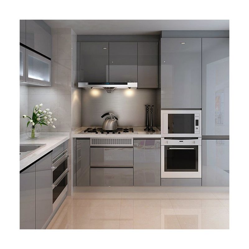 Armoire de cuisine à volets en carton acrylique de couleur placage personnalisé pour la cuisine Light Box