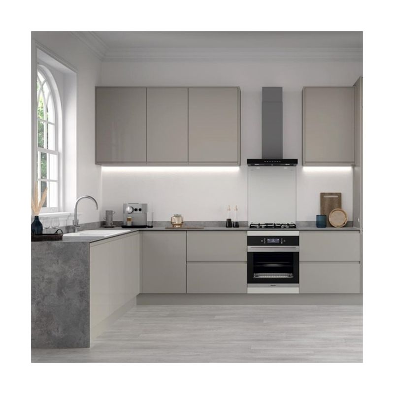 Meubles de cuisine modernes avec matériel Blum et design en bois de couleur de placage personnalisé