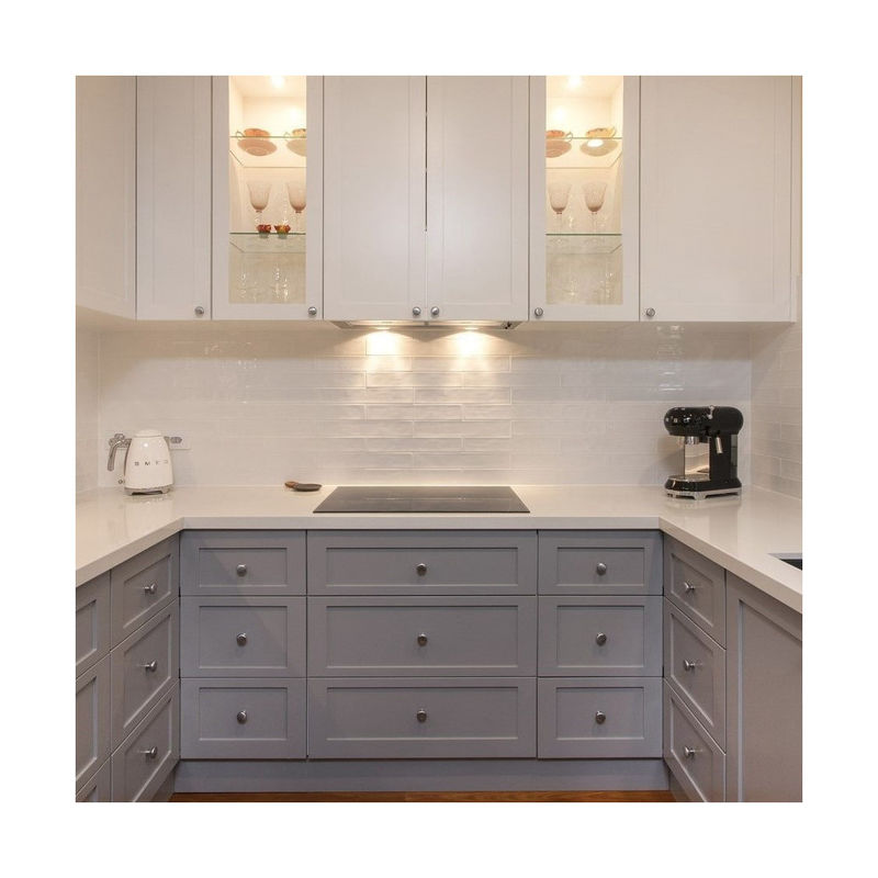 Armoire de cuisine moderne et facile à nettoyer en contreplaqué et en MDF