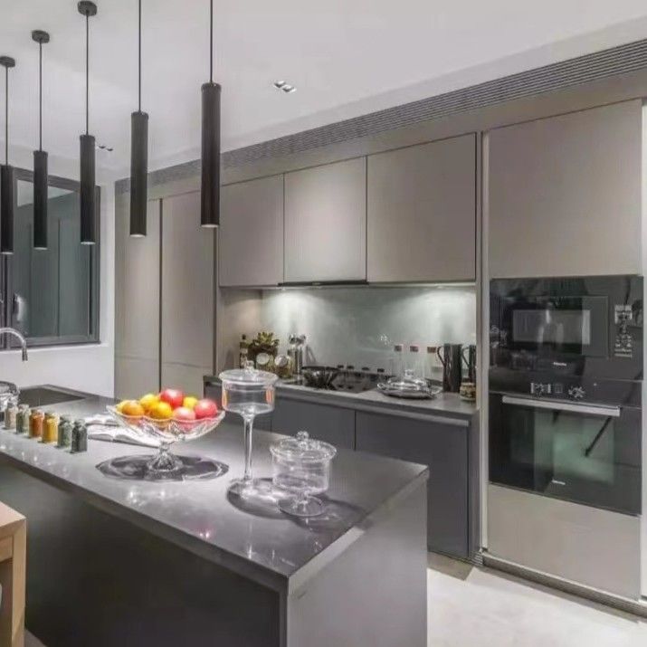 Panneaux en verre gris imperméable YALIG Poignées pour le remplacement de l'armoire de cuisine