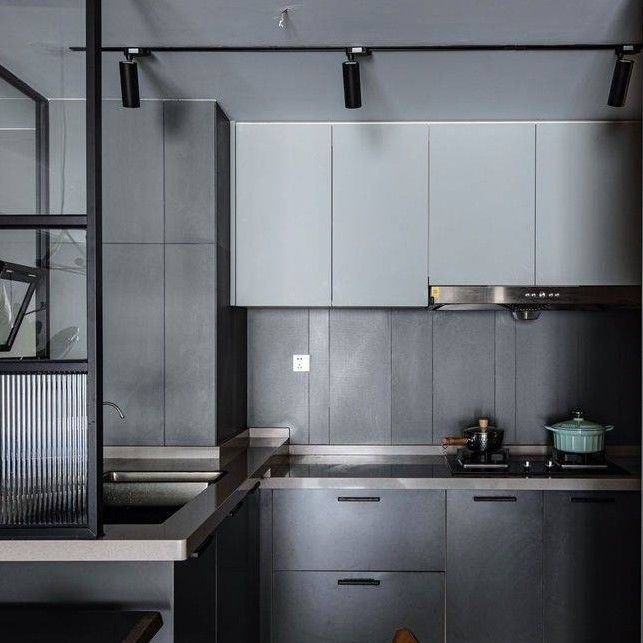 Panneaux en verre gris imperméable YALIG Poignées pour le remplacement de l'armoire de cuisine