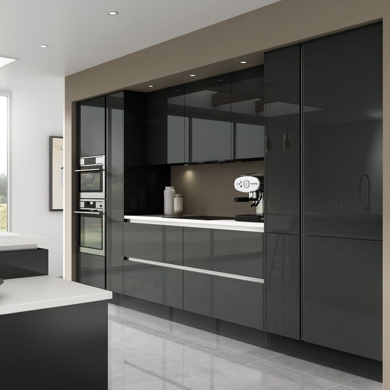 Réservoir Mdf Armoire de cuisine en laque avec PVC Membrane