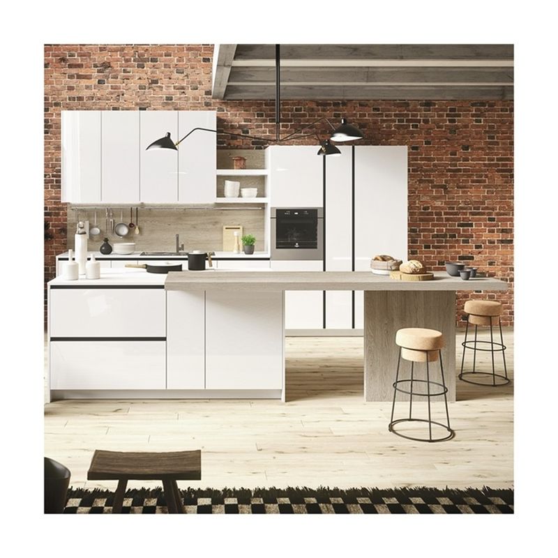 YALIG Armoire de cuisine en laque haute brillance moderne personnalisée pour le rangement sur étagère de cuisine