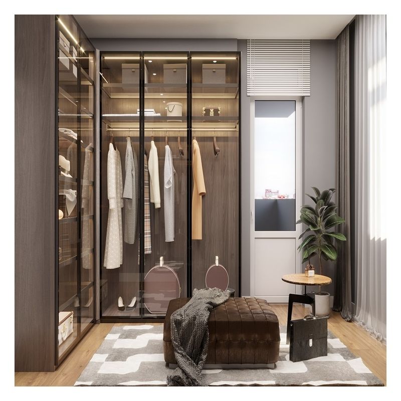 Armoire en verre élégant avec lumière LED pour les dessins du client