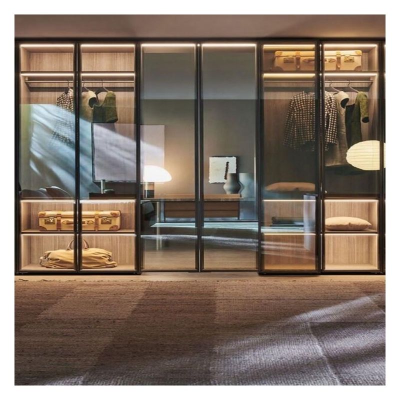 Armoire en verre élégant avec lumière LED pour les dessins du client