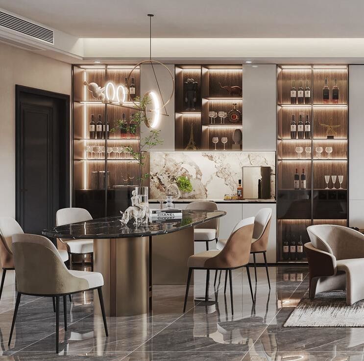 Armoire de cuisine de style moderne ignifuge ignifuge avec couleur de placage personnalisée