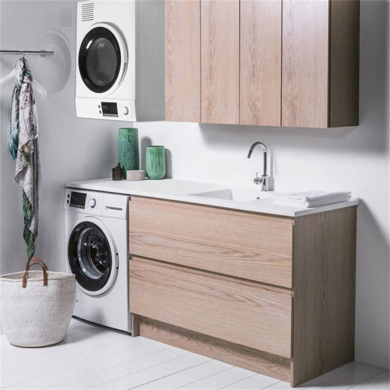 Couleur personnalisée YALIG Armoire à linge moderne Armoire à vanité avec évier et panier en option