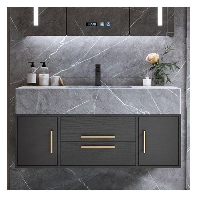 Vanité artificielle au quartz montée sur le mur dans le style de design européen pour la conception d'appartements