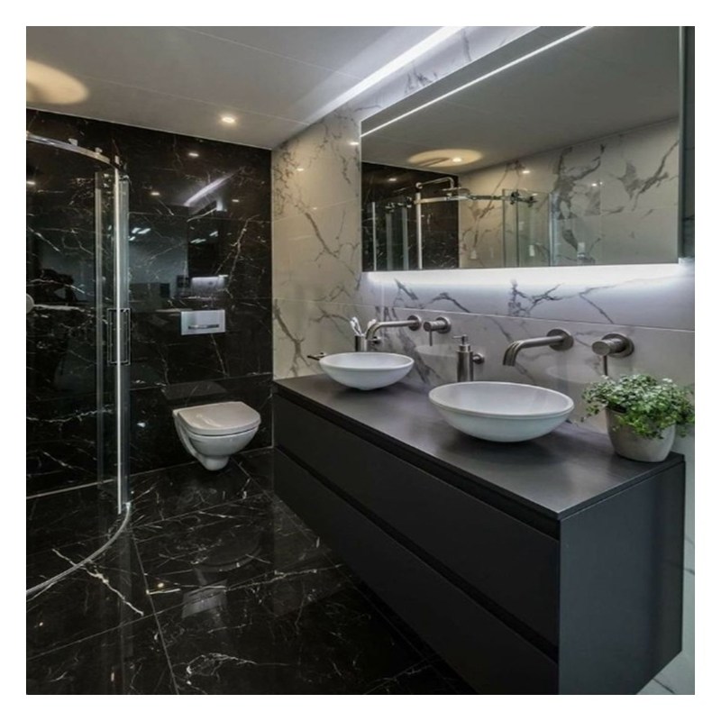 Vanité artificielle au quartz montée sur le mur dans le style de design européen pour la conception d'appartements