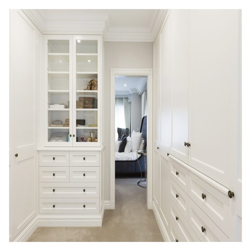 Armoires de rangement en bois massif européennes personnalisées pour les meubles de chambre à coucher à domicile