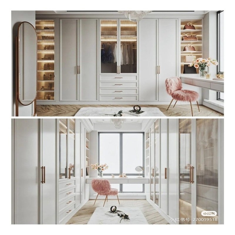 Armoires de rangement en bois massif européennes personnalisées pour les meubles de chambre à coucher à domicile