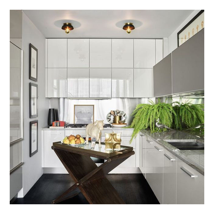 Armoires en bois massif blanc brillant Type d'armoire Armoires de cuisine modulaires CAD/3D librement