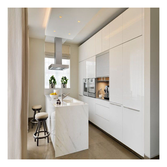 Armoires en bois massif blanc brillant Type d'armoire Armoires de cuisine modulaires CAD/3D librement