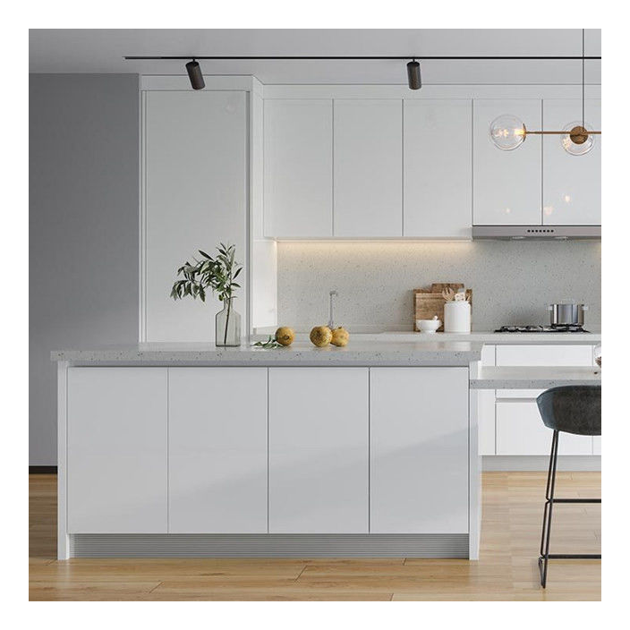 Armoires en bois massif blanc brillant Type d'armoire Armoires de cuisine modulaires CAD/3D librement