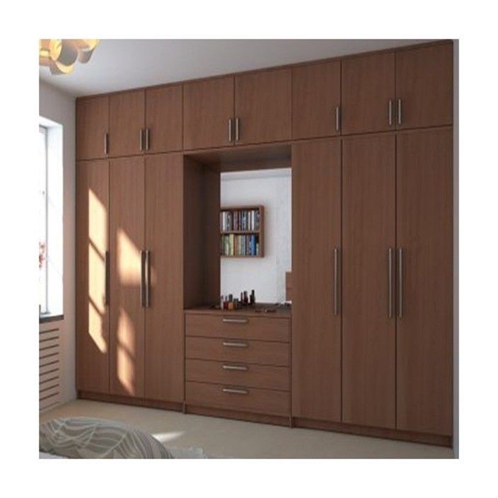Armoire en contreplaqué de chambre à coucher de couleur matte laquée pour meubles d'appartement