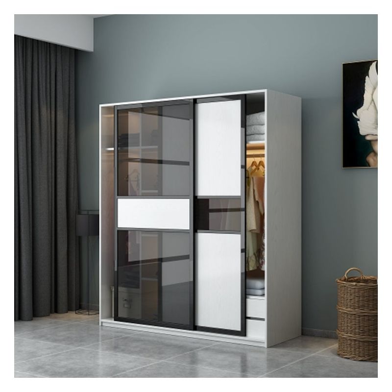 Armoire de rangement de supermarché avec fonctionnalité de porte coulissante en verre personnalisée