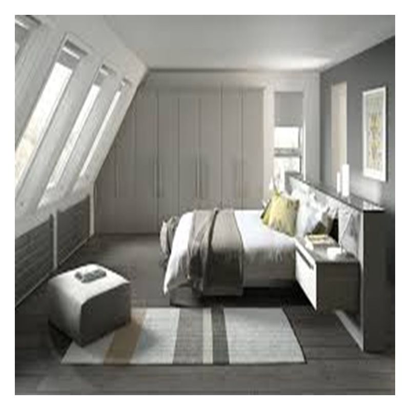 Armoire de chambre moderne en bois minimaliste stylé laque foncée mate avec portes à tirage