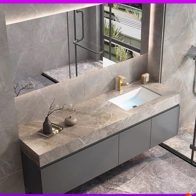 Largeur 38-46 en couleur personnalisée Style moderne Luxe Salle de bain Cabinet de vanité avec évier